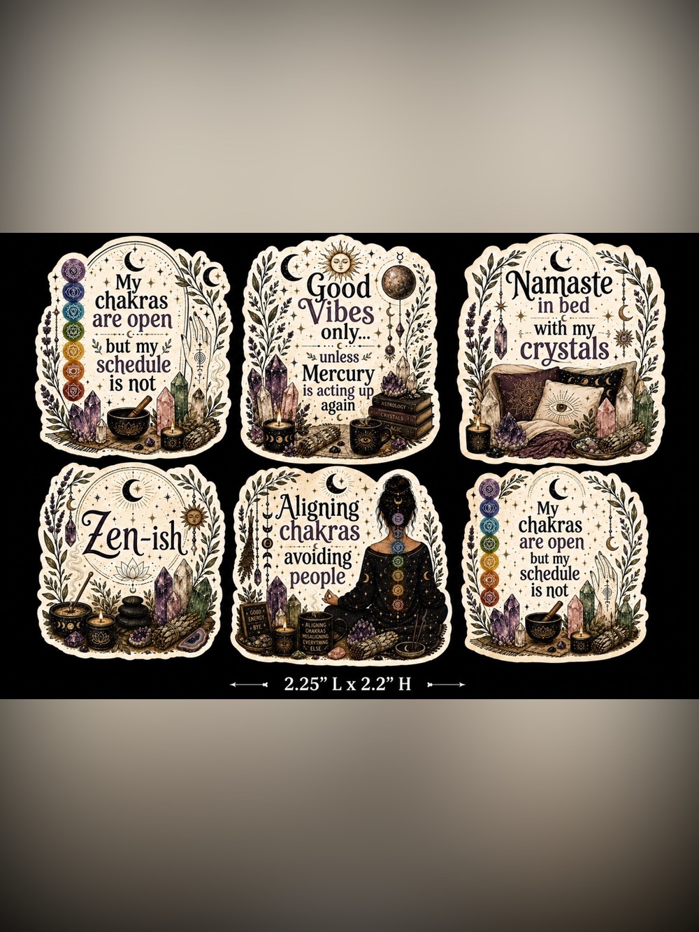 36 Count Handmade Reiki Holographic Stickers